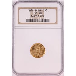 1999 $5 American Gold Eagle Coin NGC MS70