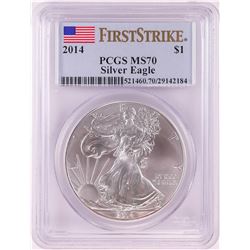 2014 $1 American Silver Eagle Coin PCGS MS70 First Strike