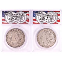 Lot of 1921-S & 1921-D $1 Morgan Silver Dollar Coins ANACS Genuine