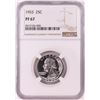 Image 1 : 1953 Proof Washington Quarter Coin NGC PF67