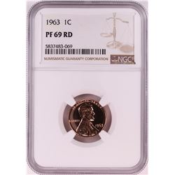 1963 Proof Lincoln Memorial Cent Coin NGC PF69RD