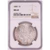 Image 1 : 1880 $1 Morgan Silver Dollar Coin NGC MS63