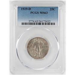 1929-D Standing Liberty Quarter Coin PCGS MS63