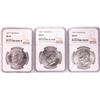 Image 1 : Lot of (3) 1971-S Eisenhower Silver Dollar Coins NGC MS65
