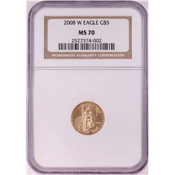 2008-W $5 American Gold Eagle Coin NGC MS70