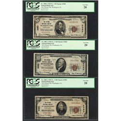 1929 $5/10/20 Citizens NB Washington, PA CH# 3383 National Currency Notes PCGS VF20