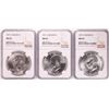 Lot of (3) 1971-S Eisenhower Silver Dollar Coins NGC MS65