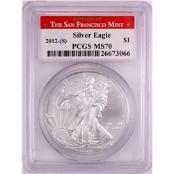 2012-(S) $1 American Silver Eagle Coin PCGS MS70 San Francisco