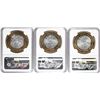 Image 2 : Lot of (3) 2007Mo Mexico 180th Anniversary 100 Pesos Silver Coins NGC MS64