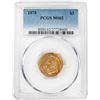 Image 1 : 1878 $3 Indian Princess Head Gold Coin PCGS MS62