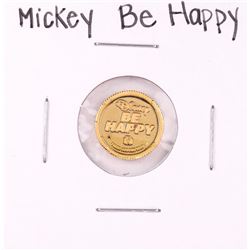 Rarities Mint Disney Mickey "Be Happy" 1 Gram .999 Fine Gold Round