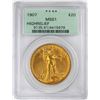 Image 1 : 1907 High Relief $20 St. Gaudens Double Eagle Gold Coin PCGS MS61 OGH