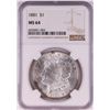 Image 1 : 1881 $1 Morgan Silver Dollar Coin NGC MS64