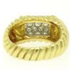 Image 7 : Estate 18k Yellow Gold E VVS2 1.01 ctw Pave Set Diamond Scalloped Ribbed Ring