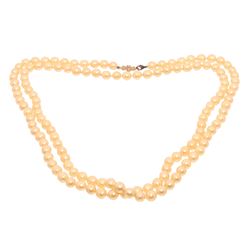 Chanel Faux Pearl Snowflake Bead Strand Necklace