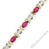 Image 3 : 14kt White and Yellow Gold 10.60 ctw Pink Tourmaline and Diamond Statement Brace