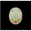 Image 2 : 14KT Yellow Gold 14.73 ctw Opal and Diamond Ring