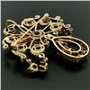Image 5 : Vintage 14k Yellow Gold 6.75 ctw Round Garnet Open Work Dangle Pin Brooch Pendan