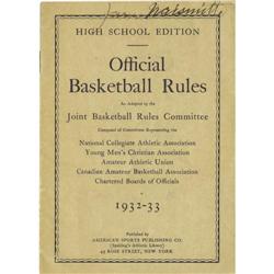 1932-33 James Naismith Signed Book PSA/DNA 