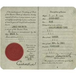 James Naismith Multi Signed Passport PSA/DNA 