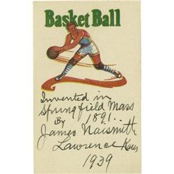 James Naismith Signed "Basketball" Card PSA/DNA 