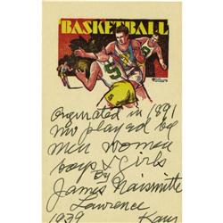 James Naismith Signed "Basketball" Card PSA/DNA 