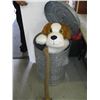 Image 2 : GALVANIZED GARBAGE CAN WITH DOG, AXE
