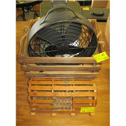 FAN, WOODEN CRATE, REPRODUCTION DECORATIVE FISH CATCHER ETC.