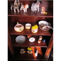 A LOT OF COLLECTABLE KNICK KNACK, DOG FIGURIINES ETC.