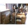 Image 1 : SMALL VANITY DRESSER WITH MATCHING 4 DRAWER CHEST & STOOL