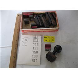 BOX OF ASSORTED RUBBER STAMPS