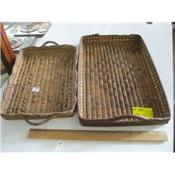 2 WOVEN TRAYS