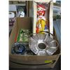 Image 1 : SILVER BOUQUET HOLDER, BOOKS, MAGAZINES, RONALD MACDONALD FIGURINE, CARVINAL GLASS, LIDDED CANDY DIS