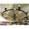 Image 1 : WAGON WHEEL LARGE HANGING LIGHT FIXTURE