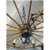 Image 2 : WAGON WHEEL LARGE HANGING LIGHT FIXTURE