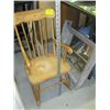Image 1 : WOODEN KIDS ROCKING CHAIR, WALL MOUNT RUSTIC WOOD MIRROR