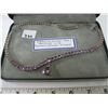 Image 1 : STERLING SILVER (.925) NECKLACE WITH (SYNTHETIC) PURPLE STONES