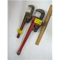 2 PIPE WRENCHES