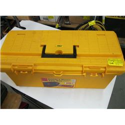 YELLOW TOOLBOX WITH ASSORTED TOOLS