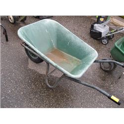 GREEN PLASTIC WHEELBARROW