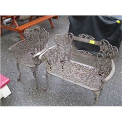 METAL BENCH & CHAIR