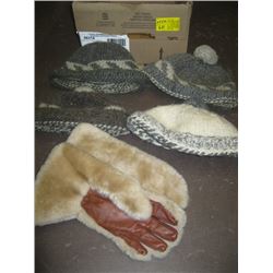 BOX OF WOOL KNITTED HATS