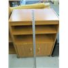 Image 1 : 1 WOODEN ROLLING MICROWAVE STAND