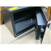 Image 2 : 2 SMALL OPEN BLACK SAFES (NO KEYS FOR EITHER ONE OF THEM)