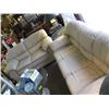 Image 1 : BEIGE LEATHER COUCH & LOVESEAT