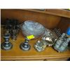 Image 1 : 1 LOT OF GLASSWARE, CANDLESTICK HOLDERS