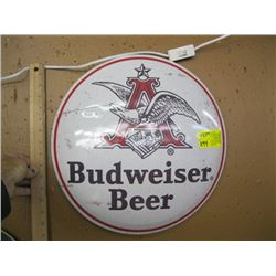 1 METAL ROUND BUDWEISER BEER SIGN