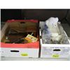 Image 1 : 2 BOXES - COKE BOTTLES, CHEESE CUTTER & MISC.