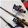 Image 2 : 2 FISHING POLES WITH SPINNING DAIWA REELS