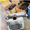Image 1 : UNDERWOOD ELECTRIC TYPEWRITER AND 2 BOXES OF RECORDS
